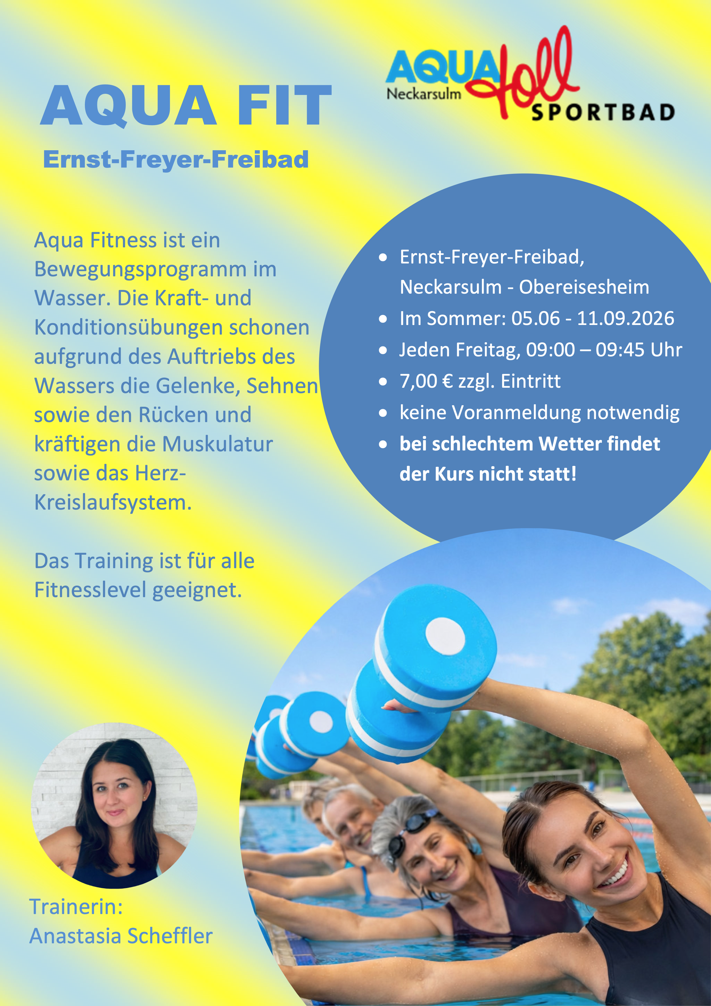 AQUA Fitness Kurse im Sommer
